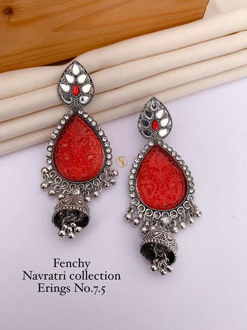 5 Fancy Designer Navratri Special Earring Kansar Jummar Wholesale Price In Surat	